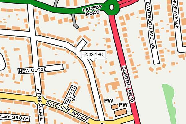 DN33 1BQ map - OS OpenMap – Local (Ordnance Survey)