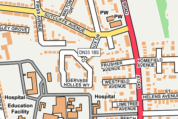 DN33 1BS map - OS OpenMap – Local (Ordnance Survey)