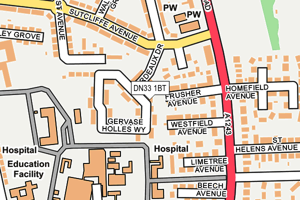 DN33 1BT map - OS OpenMap – Local (Ordnance Survey)