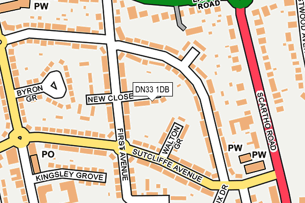 DN33 1DB map - OS OpenMap – Local (Ordnance Survey)