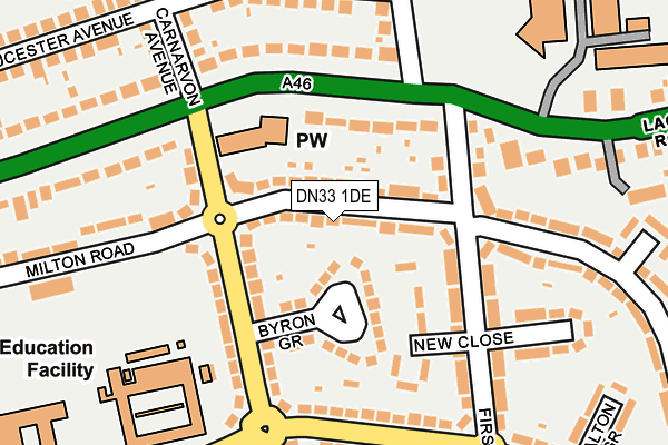 DN33 1DE map - OS OpenMap – Local (Ordnance Survey)