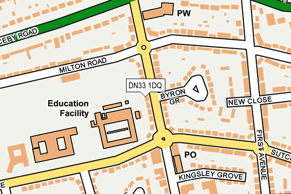 DN33 1DQ map - OS OpenMap – Local (Ordnance Survey)