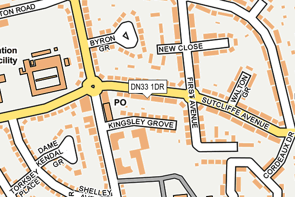 DN33 1DR map - OS OpenMap – Local (Ordnance Survey)