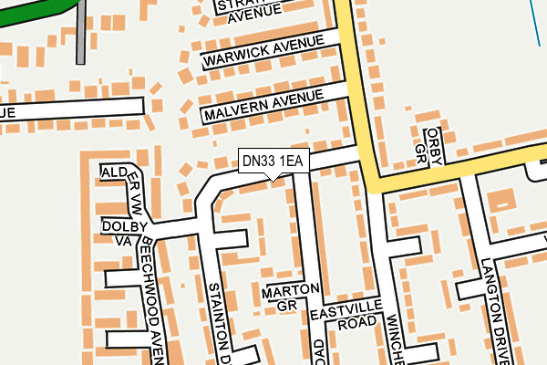 DN33 1EA map - OS OpenMap – Local (Ordnance Survey)
