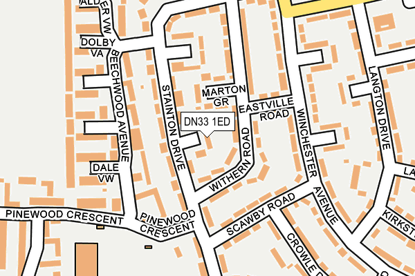 DN33 1ED map - OS OpenMap – Local (Ordnance Survey)