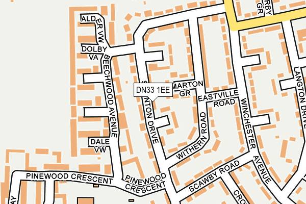 DN33 1EE map - OS OpenMap – Local (Ordnance Survey)