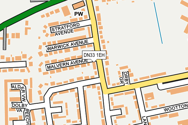 DN33 1EH map - OS OpenMap – Local (Ordnance Survey)