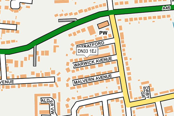 DN33 1EJ map - OS OpenMap – Local (Ordnance Survey)
