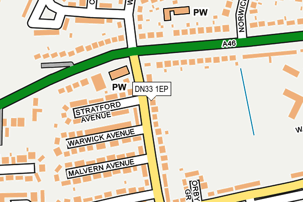 DN33 1EP map - OS OpenMap – Local (Ordnance Survey)