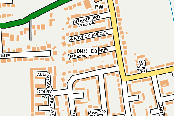 DN33 1EQ map - OS OpenMap – Local (Ordnance Survey)