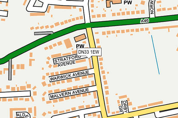 DN33 1EW map - OS OpenMap – Local (Ordnance Survey)