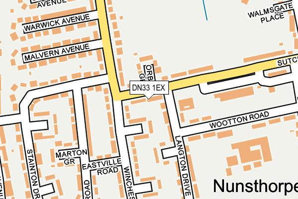 DN33 1EX map - OS OpenMap – Local (Ordnance Survey)