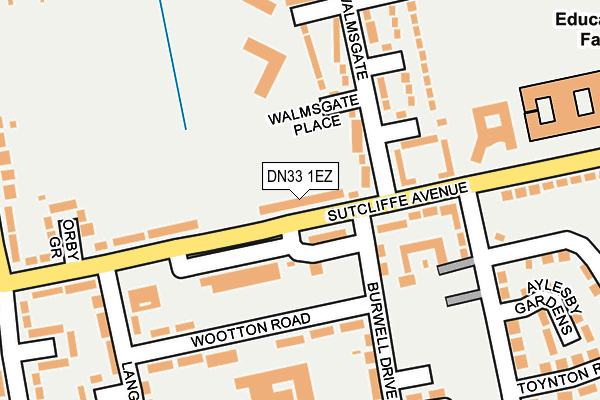 DN33 1EZ map - OS OpenMap – Local (Ordnance Survey)
