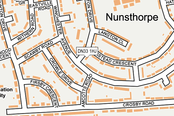 DN33 1HJ map - OS OpenMap – Local (Ordnance Survey)