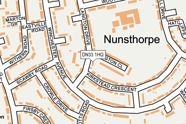 DN33 1HQ map - OS OpenMap – Local (Ordnance Survey)