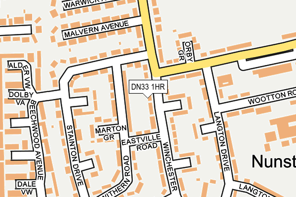 DN33 1HR map - OS OpenMap – Local (Ordnance Survey)