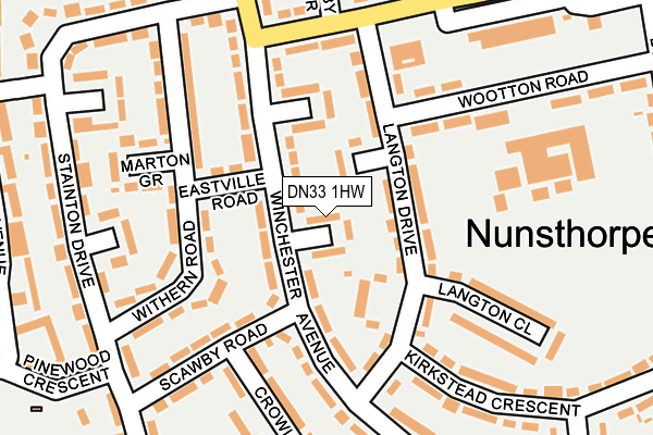 DN33 1HW map - OS OpenMap – Local (Ordnance Survey)