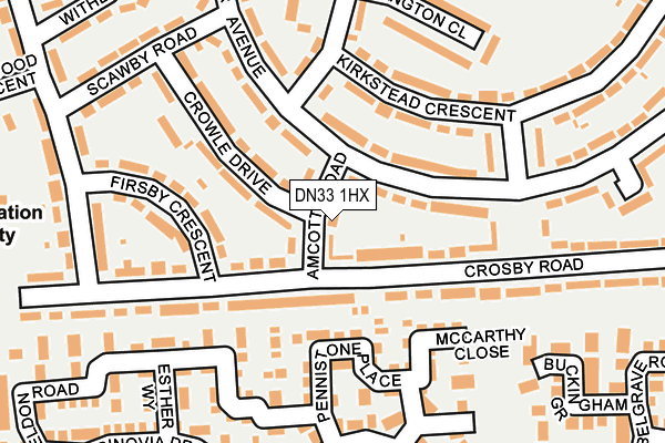 DN33 1HX map - OS OpenMap – Local (Ordnance Survey)