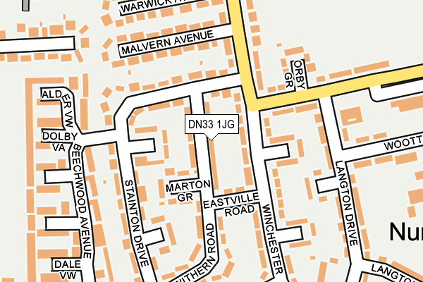 DN33 1JG map - OS OpenMap – Local (Ordnance Survey)