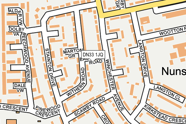 DN33 1JQ map - OS OpenMap – Local (Ordnance Survey)