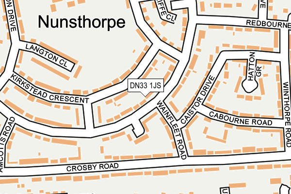 DN33 1JS map - OS OpenMap – Local (Ordnance Survey)