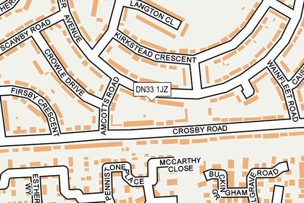 DN33 1JZ map - OS OpenMap – Local (Ordnance Survey)