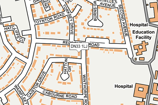 DN33 1LJ map - OS OpenMap – Local (Ordnance Survey)