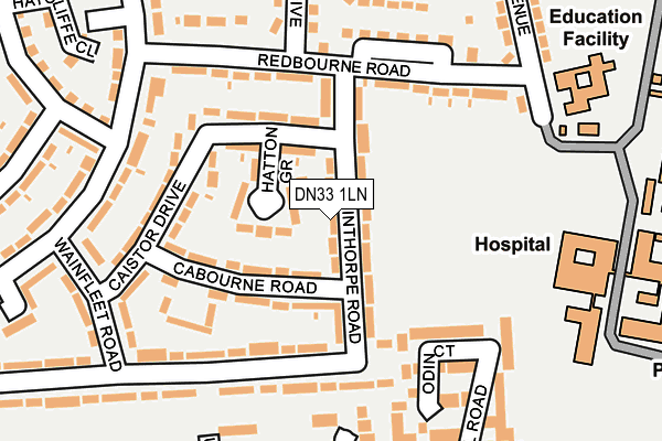 DN33 1LN map - OS OpenMap – Local (Ordnance Survey)