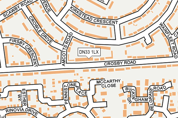 DN33 1LX map - OS OpenMap – Local (Ordnance Survey)