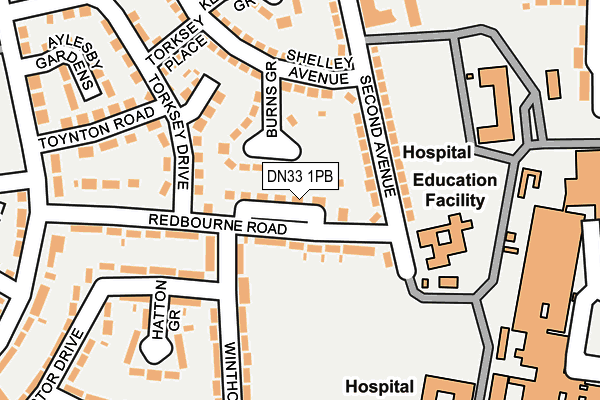 DN33 1PB map - OS OpenMap – Local (Ordnance Survey)