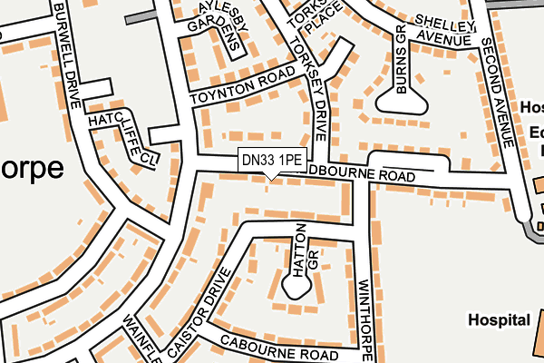 DN33 1PE map - OS OpenMap – Local (Ordnance Survey)