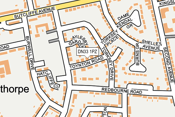 DN33 1PZ map - OS OpenMap – Local (Ordnance Survey)
