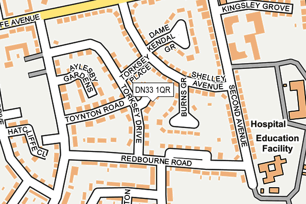 DN33 1QR map - OS OpenMap – Local (Ordnance Survey)