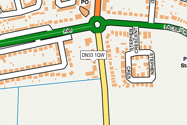 DN33 1QW map - OS OpenMap – Local (Ordnance Survey)