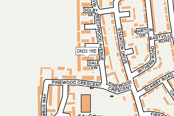 DN33 1RE map - OS OpenMap – Local (Ordnance Survey)