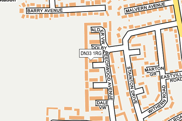 DN33 1RG map - OS OpenMap – Local (Ordnance Survey)