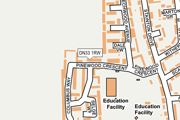 DN33 1RW map - OS OpenMap – Local (Ordnance Survey)