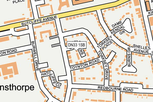 DN33 1SB map - OS OpenMap – Local (Ordnance Survey)