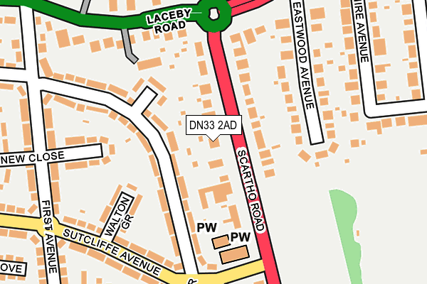 DN33 2AD map - OS OpenMap – Local (Ordnance Survey)