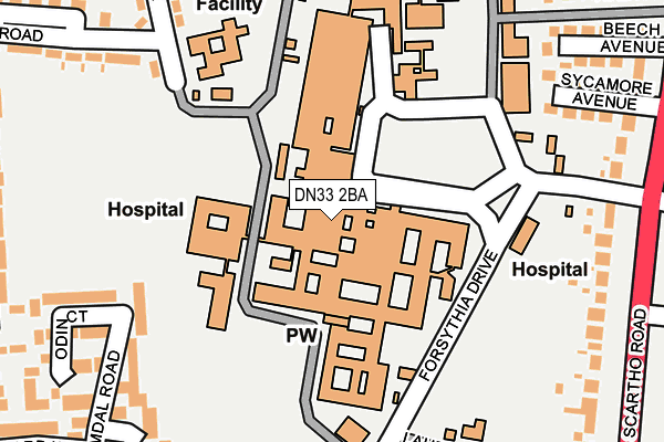 DN33 2BA map - OS OpenMap – Local (Ordnance Survey)