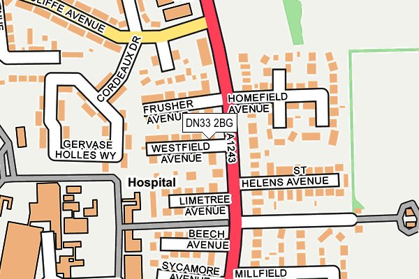 DN33 2BG map - OS OpenMap – Local (Ordnance Survey)