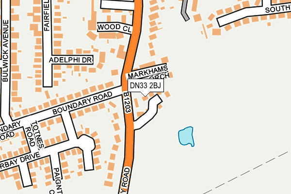 DN33 2BJ map - OS OpenMap – Local (Ordnance Survey)