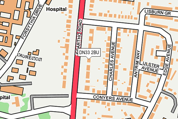 DN33 2BU map - OS OpenMap – Local (Ordnance Survey)