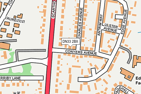 DN33 2BX map - OS OpenMap – Local (Ordnance Survey)