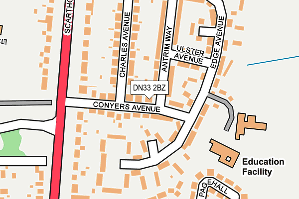 DN33 2BZ map - OS OpenMap – Local (Ordnance Survey)