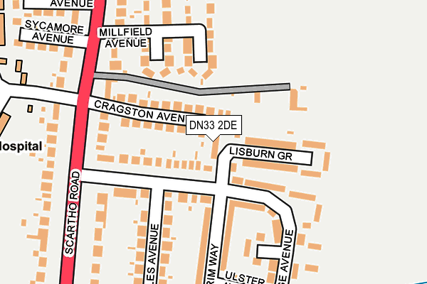 DN33 2DE map - OS OpenMap – Local (Ordnance Survey)