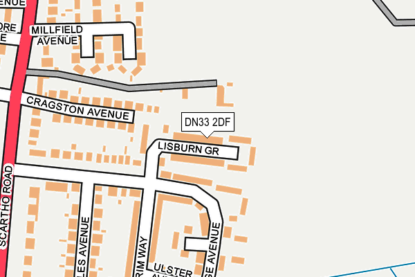 DN33 2DF map - OS OpenMap – Local (Ordnance Survey)