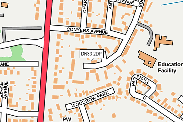 DN33 2DP map - OS OpenMap – Local (Ordnance Survey)