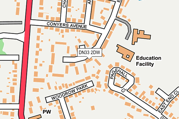 DN33 2DW map - OS OpenMap – Local (Ordnance Survey)