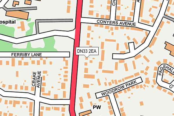 DN33 2EA map - OS OpenMap – Local (Ordnance Survey)